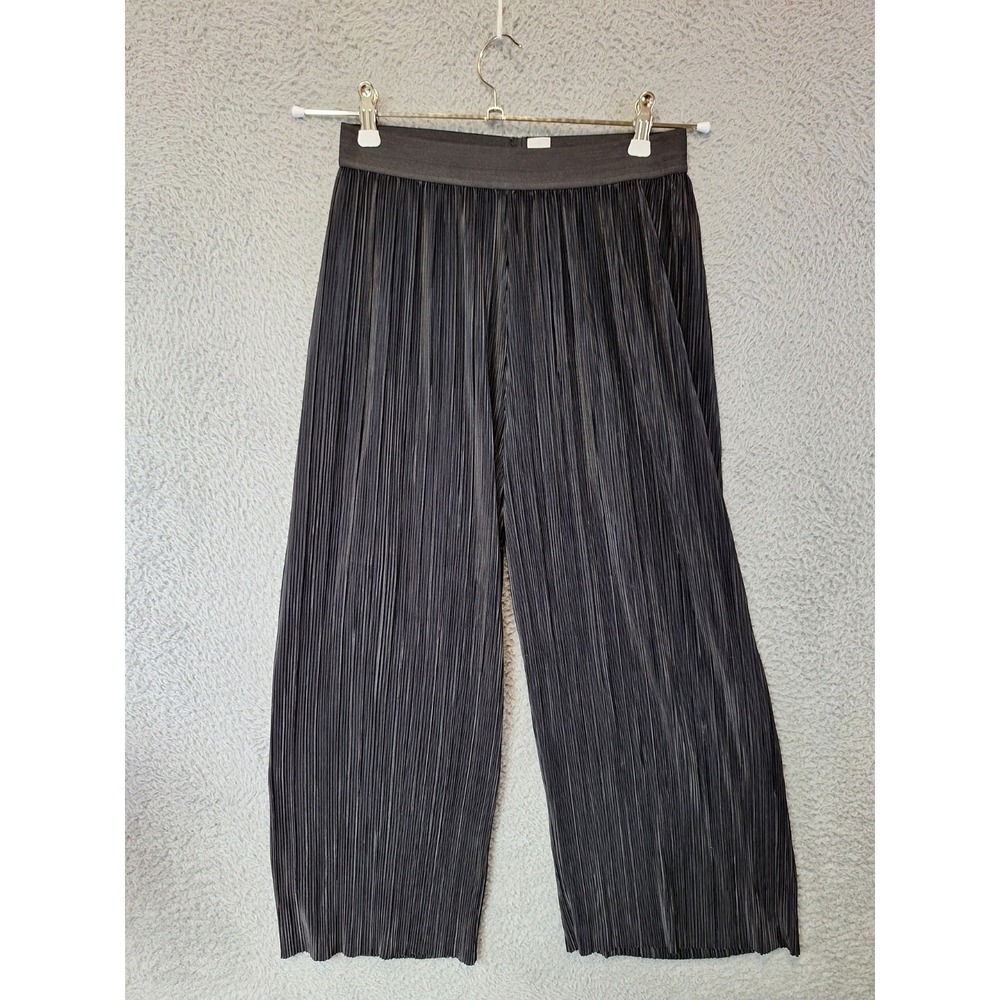Divided By H&M Pants Womens S (Fits 26x22) Black Pleated Crinkle Elastic Waisted